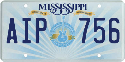 MS license plate AIP756