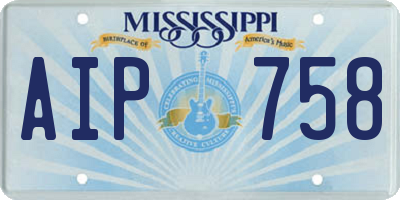 MS license plate AIP758