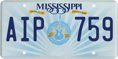 MS license plate AIP759
