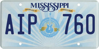 MS license plate AIP760