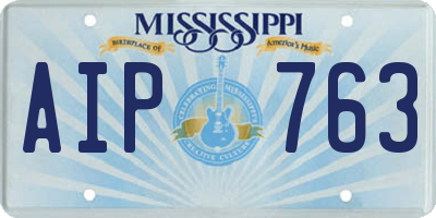 MS license plate AIP763