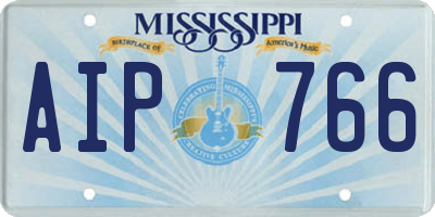 MS license plate AIP766