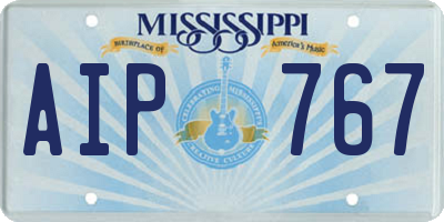 MS license plate AIP767