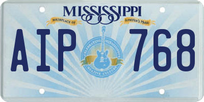 MS license plate AIP768