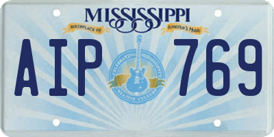 MS license plate AIP769