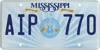 MS license plate AIP770