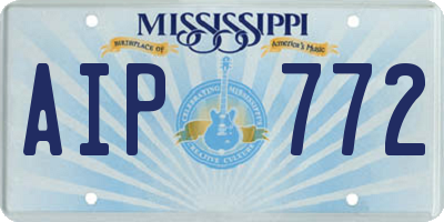 MS license plate AIP772