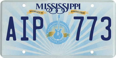 MS license plate AIP773