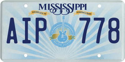 MS license plate AIP778