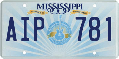 MS license plate AIP781