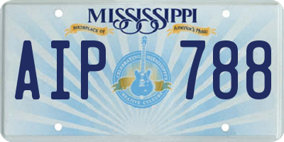 MS license plate AIP788