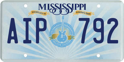 MS license plate AIP792