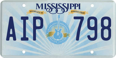 MS license plate AIP798