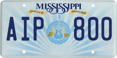 MS license plate AIP800
