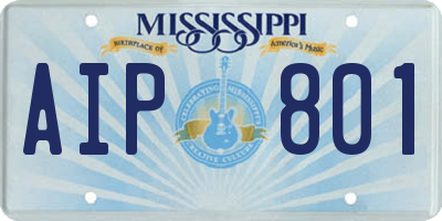 MS license plate AIP801