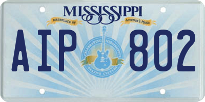 MS license plate AIP802