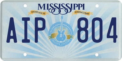 MS license plate AIP804