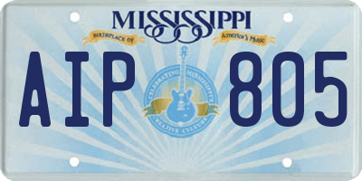 MS license plate AIP805