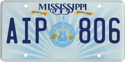 MS license plate AIP806