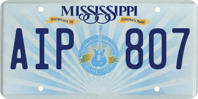 MS license plate AIP807