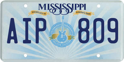 MS license plate AIP809