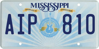 MS license plate AIP810