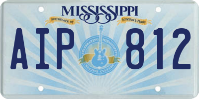 MS license plate AIP812