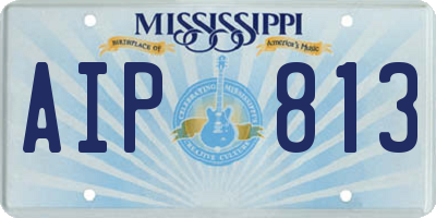 MS license plate AIP813