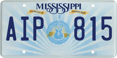 MS license plate AIP815