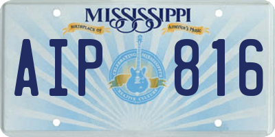 MS license plate AIP816