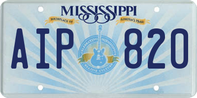 MS license plate AIP820