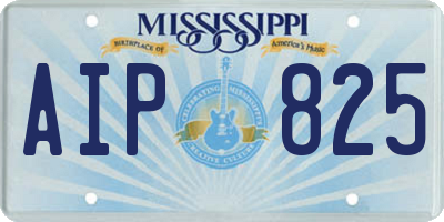 MS license plate AIP825