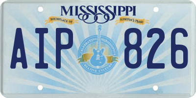 MS license plate AIP826
