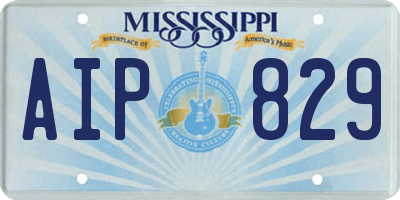 MS license plate AIP829