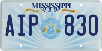 MS license plate AIP830