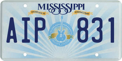 MS license plate AIP831