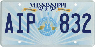 MS license plate AIP832