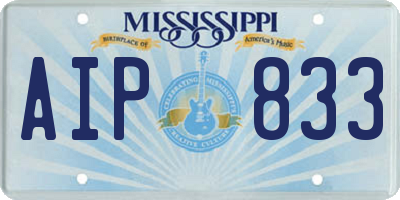 MS license plate AIP833