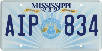 MS license plate AIP834
