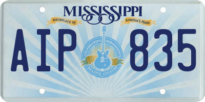 MS license plate AIP835