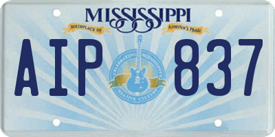 MS license plate AIP837