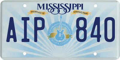 MS license plate AIP840