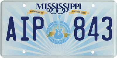MS license plate AIP843
