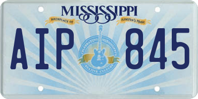 MS license plate AIP845