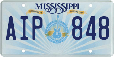 MS license plate AIP848