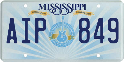 MS license plate AIP849