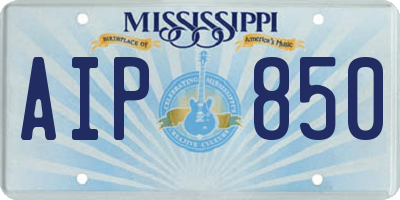 MS license plate AIP850