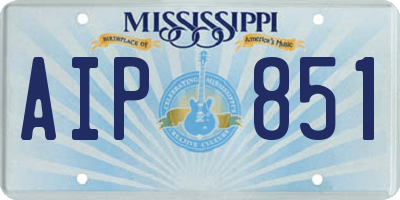 MS license plate AIP851