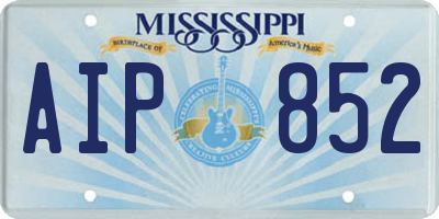 MS license plate AIP852
