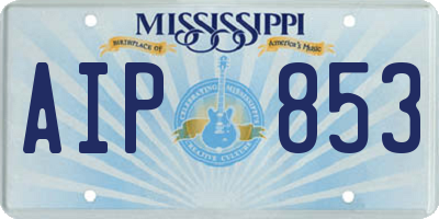 MS license plate AIP853